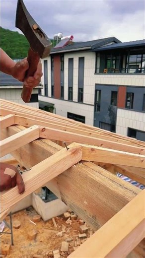 Assembling the rafters for the roof frame #shorts