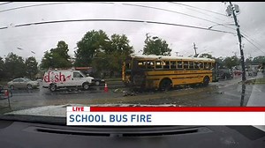 Good Morning Washington was live with ABC 7 News reporter Mike Carter-Conneen with the latest on a developing story about a school bus fire in Wheaton, Md. http://wjla.com/features/good-morning-washington. Stay with Good Morning Washington for the latest news. Thankfully no kids were injured and the bus driver, the only person aboard, managed to escape safely. For more on this story click the following link: http://bit.ly/1jCzX01 | 7News DC