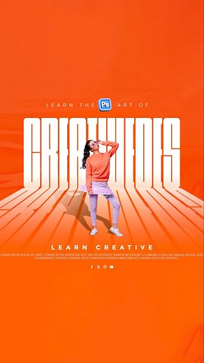 Mustafa - LearnCreative on Instagram: "Typography Poster design in Adobe Photoshop Video on YouTube Link in bio Follow for more Typography Poster design, Photoshop poster, poster idea, learn creative #Typographyposter #design #Photoshop #Photoshopposter #learncreative"