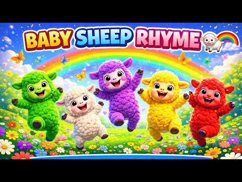 Baby Sheep Rhyme 🐑🌈 | 3D Kids Counting & Colorful Nursery Rhyme