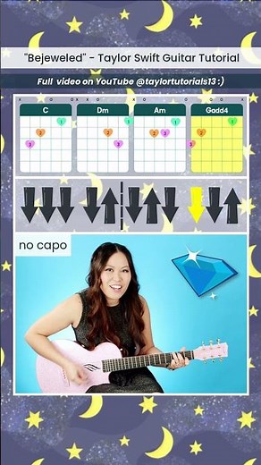 Bejeweled 💎 Taylor Swift 🫶 EASY Guitar Lesson Beginner Tutorial 🎸 #guitar #chords #taylorswift