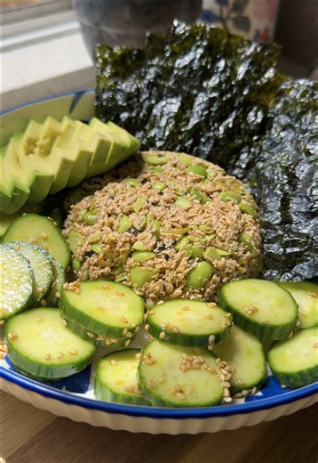 High Protein Plant-Based Poke Bowl with Shredded Tofu & Smashed Edamame