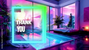Gracious 'Thank You' video animation, ideal for concluding streams or presentations. Features elegant typography and a warm background, perfect for expressing appreciation and leaving a lasting impres