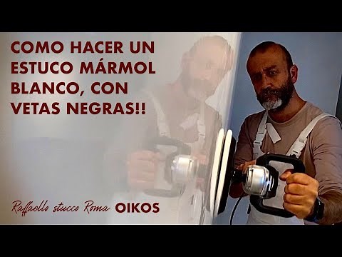 ✅HOW TO MAKE WHITE MARBLE STUCCO WITH BLACK VEINS, Raffaello stucco Roma by OIKOS