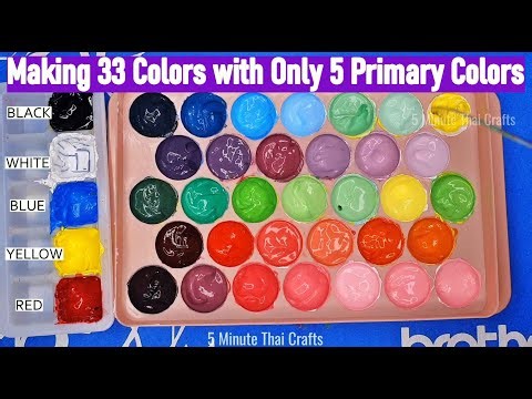 Making 33 Colors with Only 5 Primary Colors l Color mixing