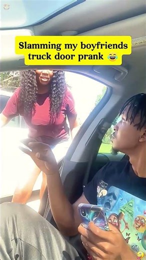 Slamming my boyfriends car door prank 🤣😂👀 #prank #funny #fyp #scareprank #fyppppppppppppppppppppp