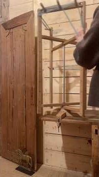 Winding a warp ready to put onto the loom for weaving.