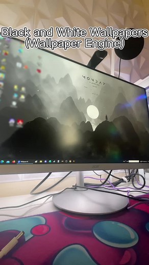 Best black and white wallpapers on Wallpaper Engine $4! #blackandwhite #wallpaper #wallpaperengine #setup #foryou #techtok