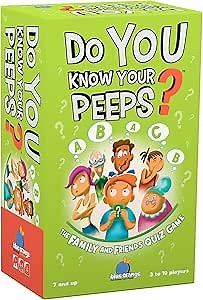Do You Know Your Peeps? Quiz Party Game Conversation Starters - Family and Friends All Ages Question Game by Blue Orange Games for 3 to 10 Players.