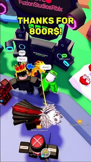 I just got donated 800 Robux in Please Donate!