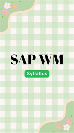 SAP WM Syllabus #shortsviral
