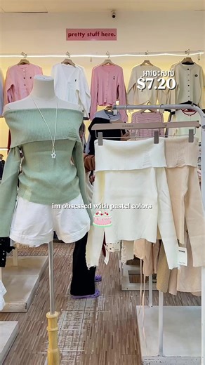 Pastel Colors are my favorite 🍒🫶🏻✨🌸 #orangecambodia #pastelcolors #knittop #sweaters