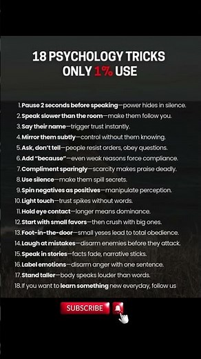 18 Psychology Tricks Only 1% of People Use to Influence Others