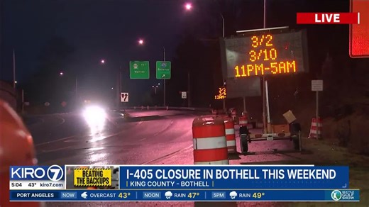 Video: I-405 closure in Bothell this weekend