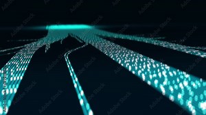 microchip with electrical pulses microprocessor, 3d video background futuristic semiconductor computing technology power in cyberspace