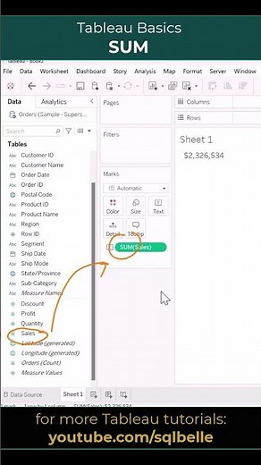 #Tableau for Beginners - What is SUM or aggregate #tableaututorial #tableautips #tableautraining