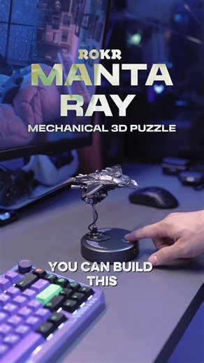 Lorenz Yatco | Cinematic Tech Reviews on Instagram: "2 hour quick cyberpunk model beginner kit build 🟣🟢 from time to time i build model kits to relax my mind and learn how to defocus from too much screen time i find that it helps with my well being to build these kits If you’re starting out this is a good starter kit comment “manta ray” for the discount link follow for more model builds, desk setups and desk inspirations. tag a friend who’d love this 😍 #modelkit #modelkits #3dpuzzle #3dmodels