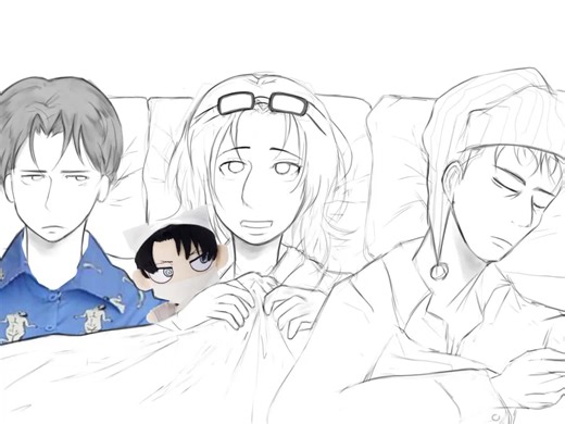 Sleepover with Levi and Erwin
