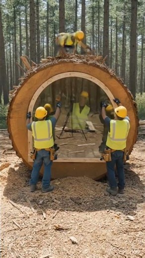 We Built a Cozy Reading Room Inside a Tree 🌳📚#TreeHouse 🌳#ReadingRoom 📚#CozyVibes 🕯️#LuxuryCabin ✨