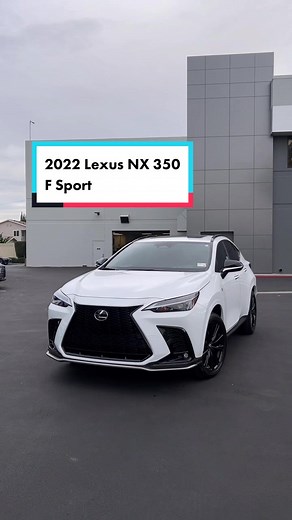 2022 Lexus NX 350 F Sport in Ultra White Paint with Black NuLuxe