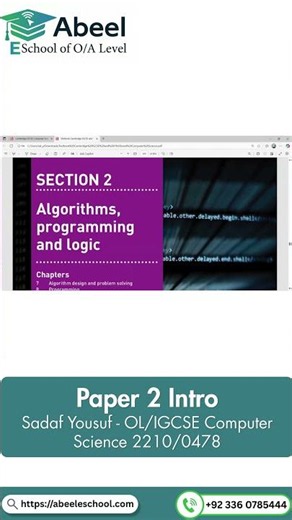 Paper 2 Introduction | O Level/IGCSE Computer Science 2210 & 0478 | Miss Sadaf Yousuf