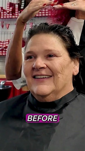 She's glowing after this makeover ✨ #transformation #beforeandafter