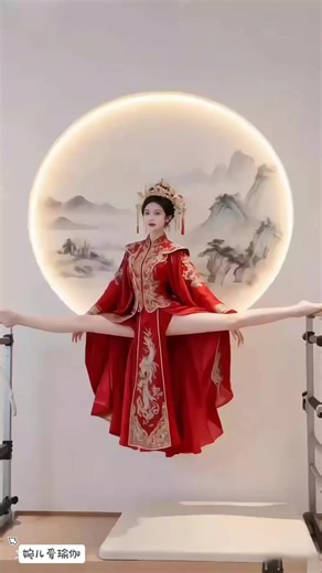 Dance Basics: Ballet Training in Red Traditional Costume