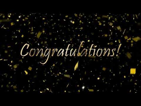 2 Hour Congratulations Background Video with Gold Confetti and Music | 365Edits.com