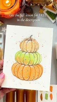 🎃 Day 1 of FREE 3-Day Autumn Watercolor Challenge | Paint a Pumpkin Stack