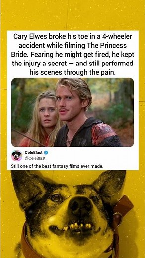 Cary Elwes broke his toe in a 4-wheeler accident while filming The Princess Bride.