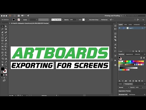 Adobe Illustrator CC 2017 - Artboards - Exporting for Screens