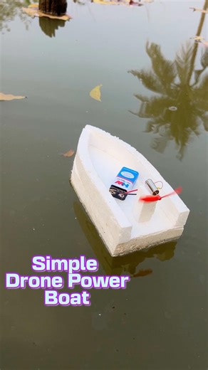 DIY Simple RC Boat | How to Make a Simple RC Boat Using Drone Motor #shorts #boat #rc