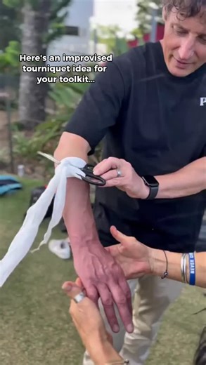 Massive haemorrhage is one of the leading causes of death in trauma emergencies. With only minutes to death from a significant arterial bleed on a limb, you need to be prepared to act fast - even if you don't have a proper tourniquet on hand. That's where this method comes in. Most basic first aid kits will have a triangular bandage and a pair of shears. Using these two bits of kit, you can create an improvised tourniquet that can buy you time until help arrives. Remember: → Genuine tourniquets 