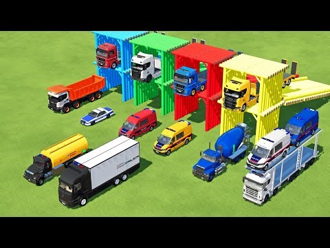 TRANSPORTING AMBULANCE, FORD POLICE, SERVICE TRUCK, FIRE DEPARTEMENT, MERCEDES MINI BUS - FS22