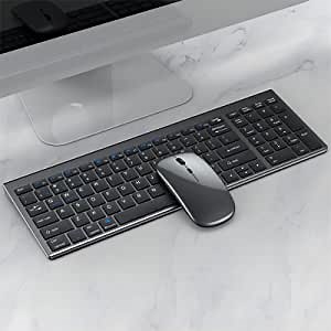 Wireless Keyboard and Mouse Set,Bluetooth Rechargeable Keyboard with Mouse,Ultra Thin and Quiet