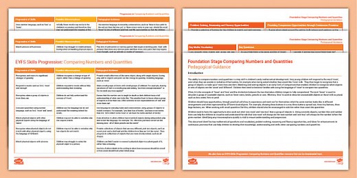 EYFS Maths: Comparing Numbers and Quantities Skills Progression and Pedagogical Guidance Resource Pack