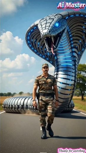 Soldier Saves His Sister From Robotic Snake 😭 #ai #army #save