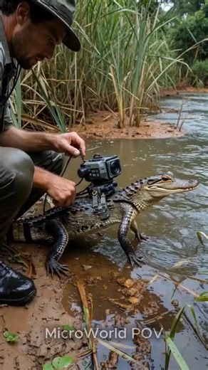 Caiman Alligator Hatchling POV: Inside the Swamp Exploring the Water | MicroWorld POV