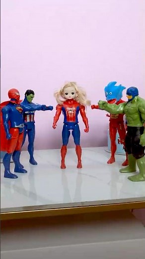 Spiderman Choose Barbie's Head #toys #spiderman