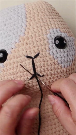 How to Embroider a Perfect Cat Face! 🐈 #crochet #knittig #amigurumi