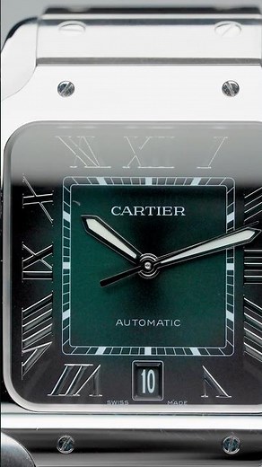 Cartier Santos Large Steel Green Dial Mens Watch WSSA0062 | SwissWatchExpo