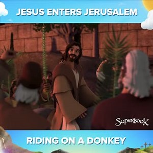 This Palm Sunday, we celebrate Jesus' triumphal entry into Jerusalem! 🙌🏾 Our King Jesus is here to bring hope and salvation to the world! 🌏 READ Luke 19:28-44 📖 Enjoy reading God's Word through the Superbook Bible App today for free: https://go.cbn.com/uHuB 🎊 #HolyWeek #HolyWeekJourney #HolyWeekSpecial | Superbook