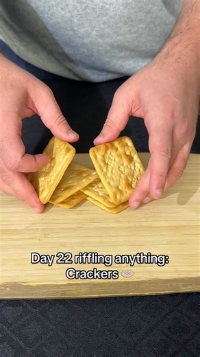 Chip Tricks on Instagram: "Riffling crackers like their card. Riffle riffle, anything and everything!!! #chiptricks #skillshowcase"