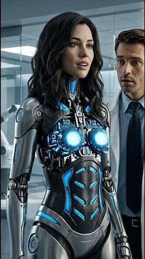 Engineer takes off cyborg girl's armor at exhibition #robot #takeoff #robotgirl #cyborg