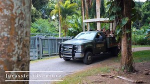 Our deluxe 2.5-hour JURASSIC ADVENTURE TOUR will take you to iconic film sites in Kualoa, Hakipu’u and Ka’a’awa Valleys. Buckle up and enjoy this bumpy rainforest trek to visit filming locations from the original Jurassic Park, as well as and locations and sets from Jurassic World and Jurassic World: Fallen Kingdom. Relive the excitement of the Indominus Rex paddock with its 60 foot walls, the bunkers and authentic dinosaur cages used in the movies, and visit the most famous field of all the Jur