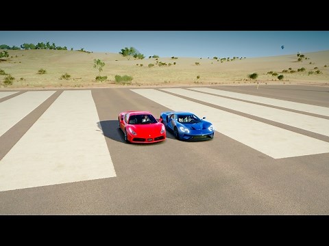 2017 Ford GT vs Ferrari 488 GTB - DRAG RACE! | Forza Horizon 3