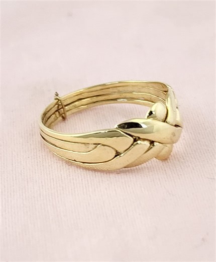 14K Solid Gold 4-band Puzzle Ring – Interlocking Turkish Design - Etsy Australia
