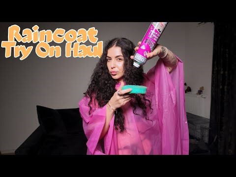 [4K USA] Pink Raincoat & Cleaning | Living Room Cleaning | Clean, Cozy & Transparent Vibe Try-On