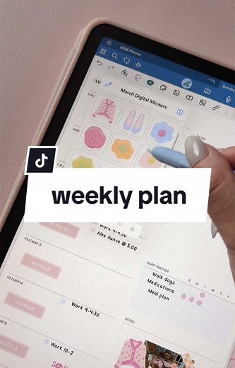 My weekly spread in my digital planner this week 🌸🌼 Some of my favorite elements to add are digital stickers, aesthetic photos from @pinterest or @dupephotos, tape to make it look like I’m taping a photo to the page, using a realistic handwritten font to make it look neater, and adding color using the highlighter and pen features! #digitalplanning #digitalplanner #goodnotes #ipadplanner #plannercommunity #planneraddict #digitalstickers #ipadplanning #goodnotesplanner #digitalplannerstickers #p