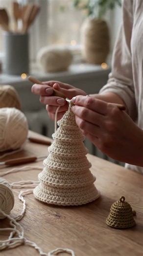 Crochet Christmas Tree Pattern PDF | Nordic Holly Bells Spiral Cascade | Christmas Crochet Decor